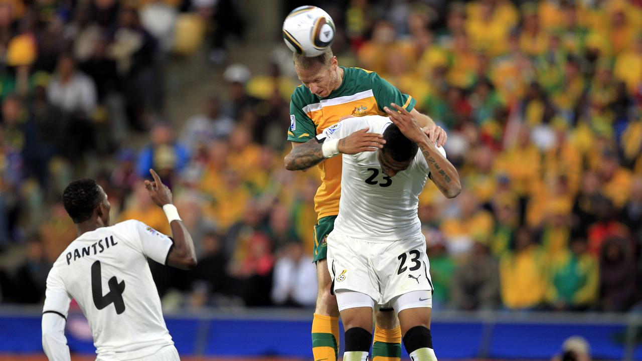 Craig Moore playing at the 2010 World Cup for Australia.