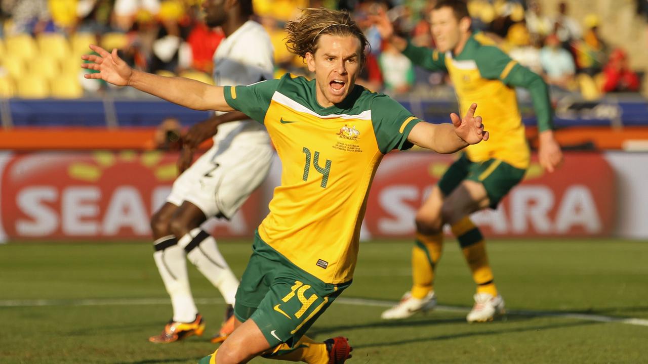 Holman wheels away in celebration after scoring against Ghana. (Photo by Ezra Shaw/Getty Images)