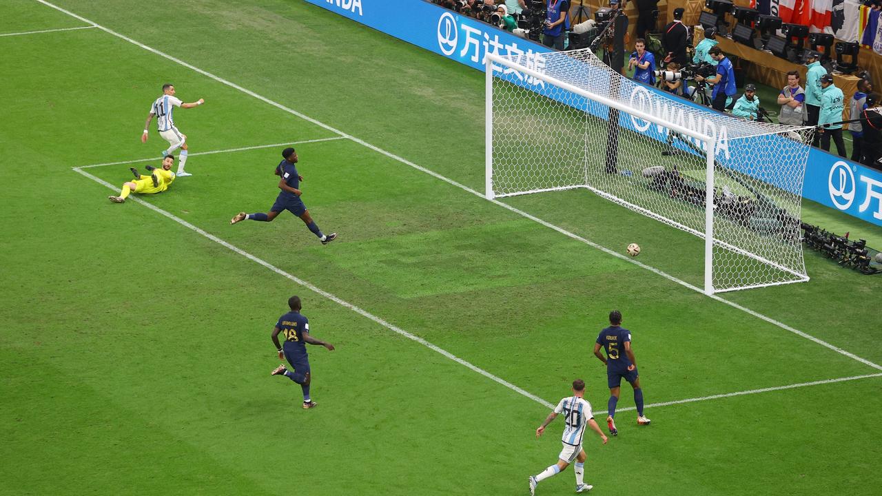 Di Maria found the back of the net. (Photo by Richard Heathcote/Getty Images)