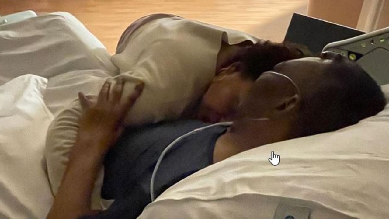 Family members spent Christmas morning with Pele at the Sao Paulo hospital where the legendary footballer is battling worsening cancer as well as kidney and heart problems, according to social media posts by his daughter. In this photo shared by Kely Nascimento to Instagram late on December 23, Pele's family is seen supporting him in hospital. Courtesy Instagram