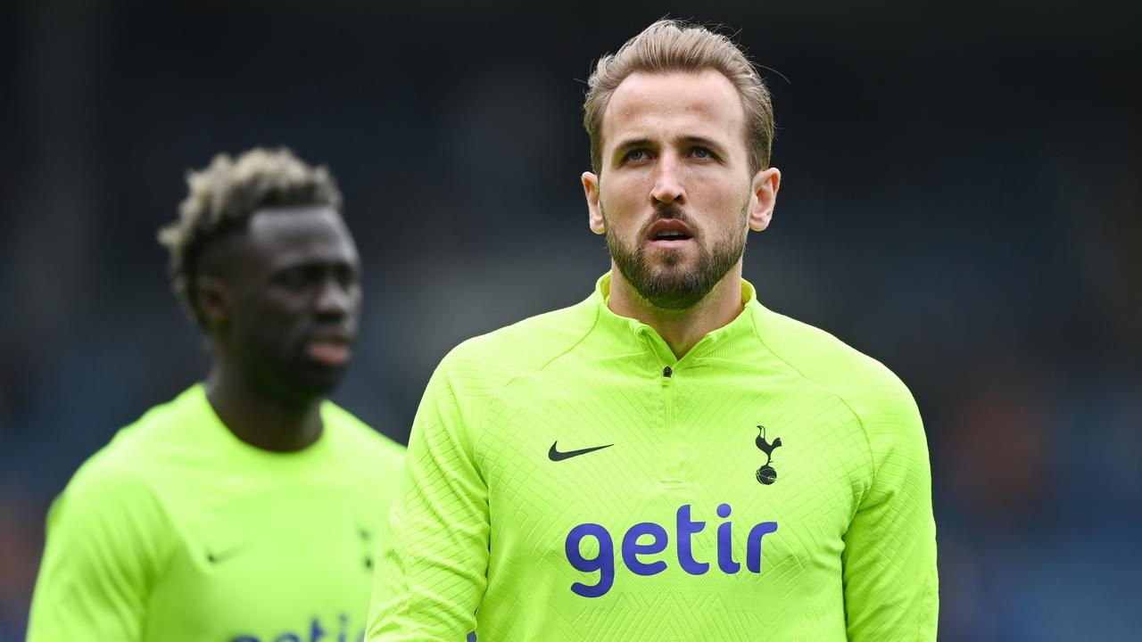 Harry Kane’s future is of serious intrigue. (Photo by Gareth Copley/Getty Images)